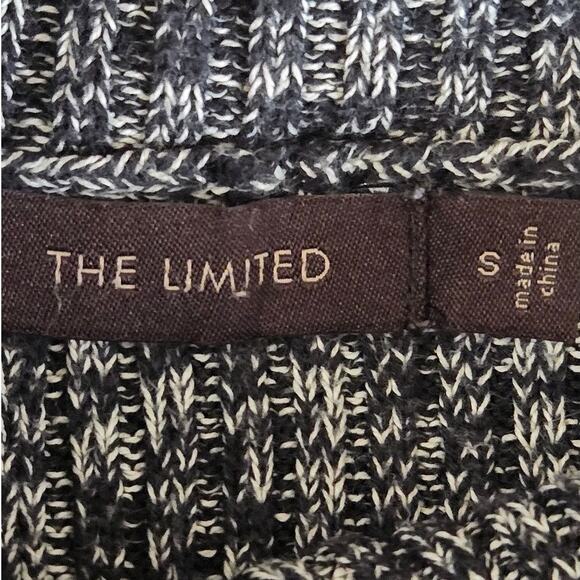 The Limited Sweater M Black White Marled Knit Sleeveless Cotton Cowl Neck Tunic‎ - Picture 5 of 7